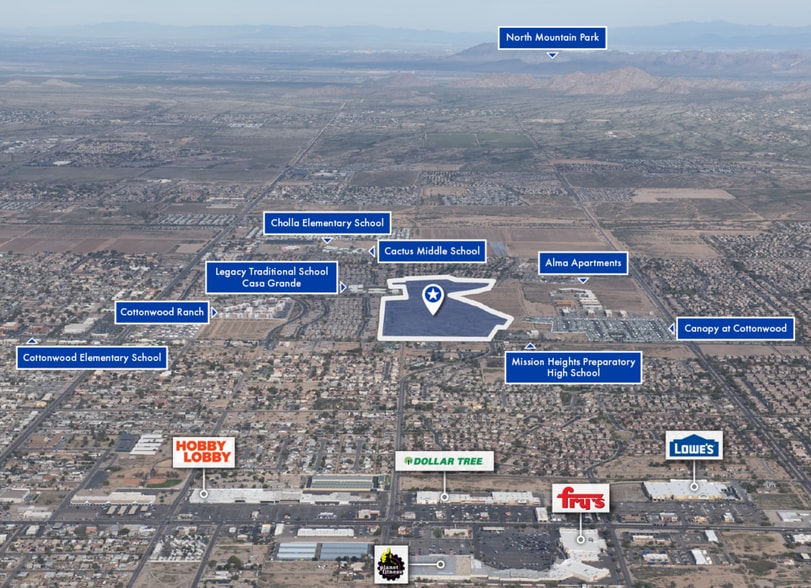 NWC of N. Colorado St & E. Cottonwood Ln ln, Casa Grande, AZ for sale - Aerial - Image 2 of 3