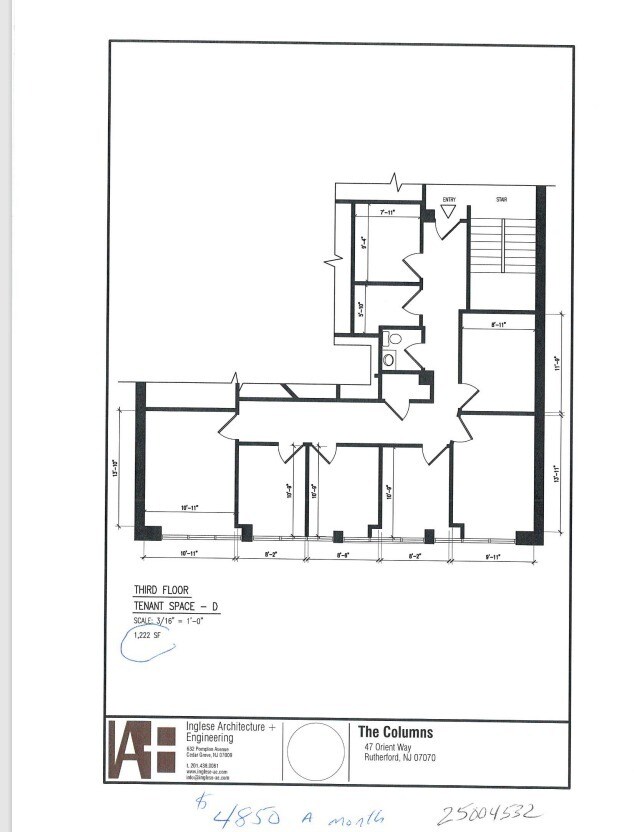 45-47 Orient Way, Rutherford, NJ à louer Plan d’étage- Image 1 de 2