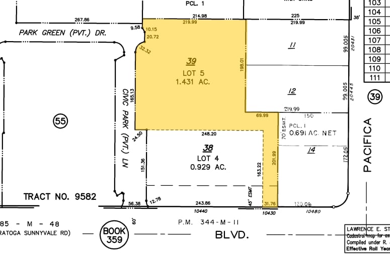 10430 De Anza Blvd, Cupertino, CA à louer - Plan cadastral - Image 2 de 7