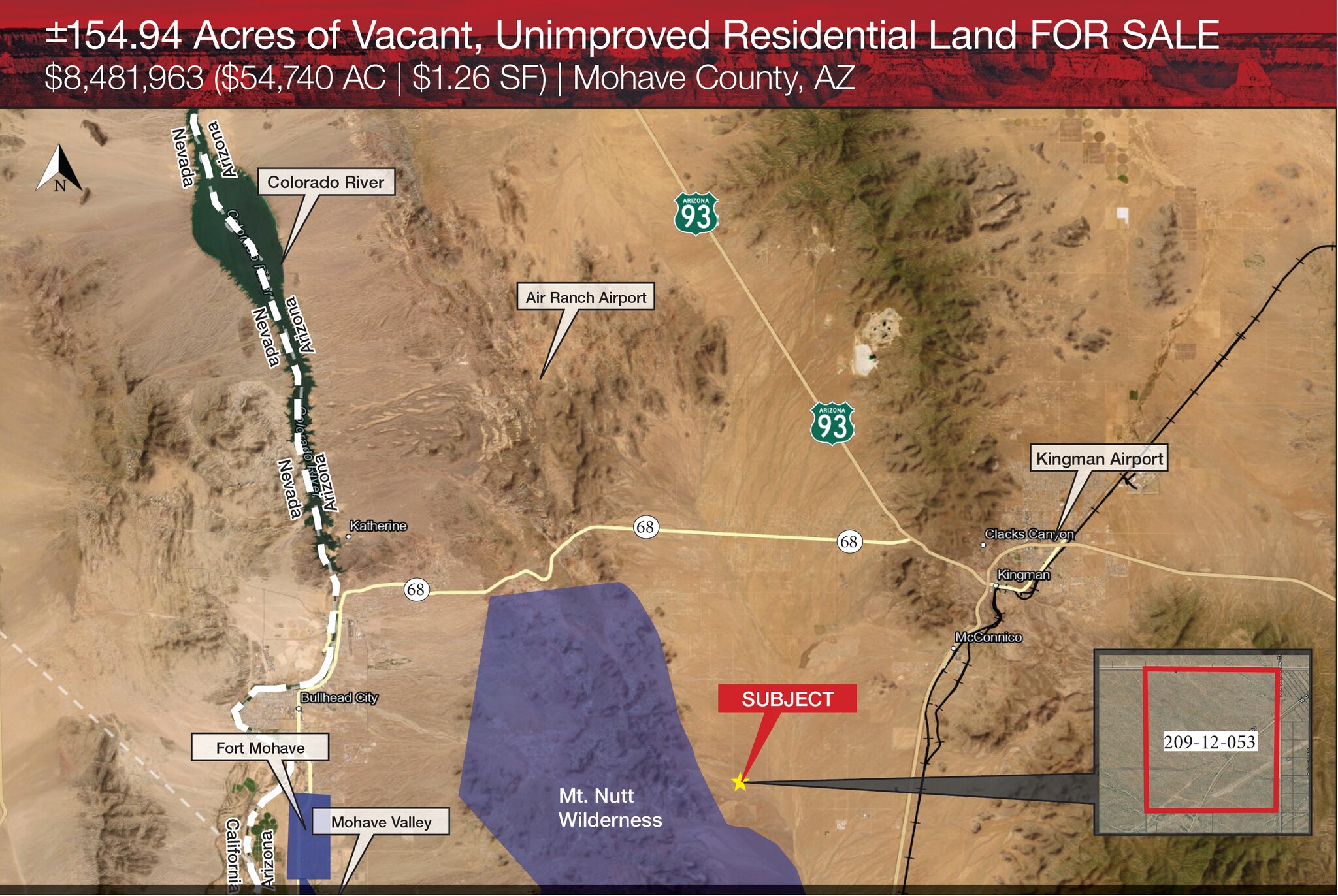±154.94 AC Vacant Residential Land, Golden Valley, AZ à vendre Photo du bâtiment- Image 1 de 2