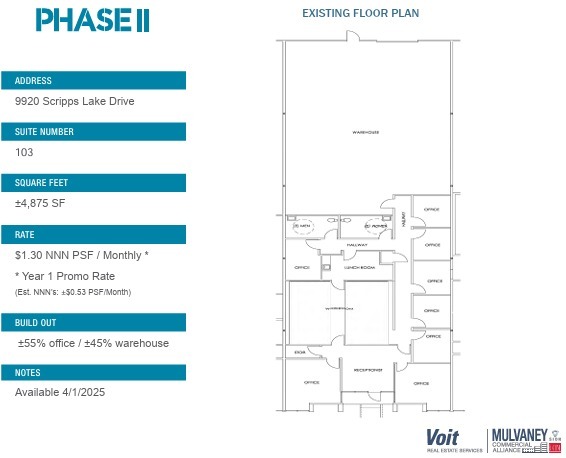 9909 Hibert St, San Diego, CA à louer Plan d’étage- Image 1 de 1