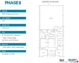 9909 Hibert St, San Diego, CA à louer Plan d’étage- Image 1 de 1