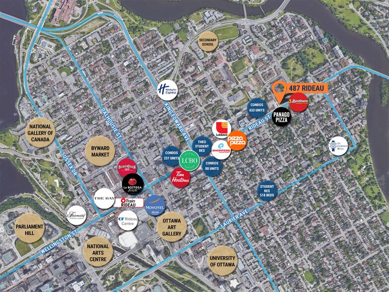 487-497 Rideau St, Ottawa, ON à louer - Photo du bâtiment - Image 2 de 2