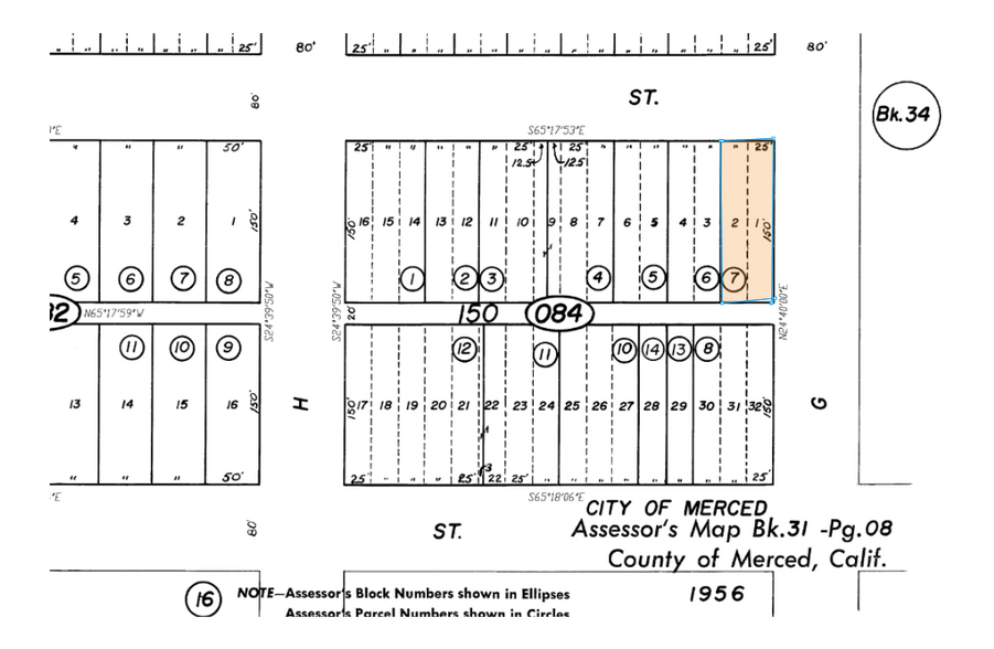 6 W 19th St, Merced, CA for sale - Plat Map - Image 1 of 1