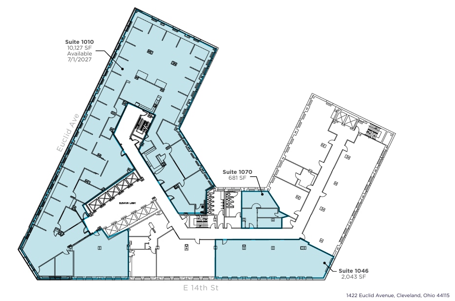 1400-1422 Euclid Ave, Cleveland, OH à louer Plan d’étage- Image 1 de 1
