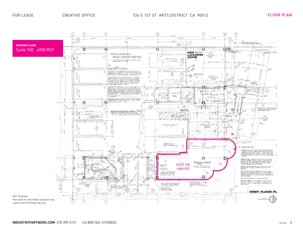 724 E 1st St, Los Angeles, CA à louer Plan d  tage- Image 1 de 1