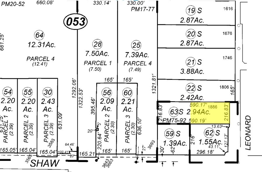 1886 Leonard Ave, Clovis, CA à vendre - Plan cadastral - Image 2 de 2