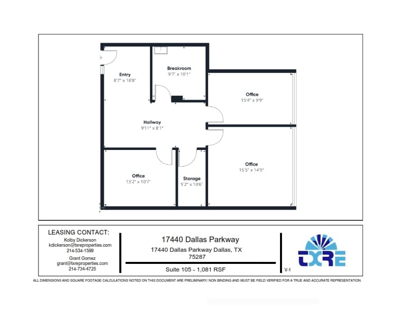 17440 N Dallas Pky, Dallas, TX for lease Floor Plan- Image 1 of 1