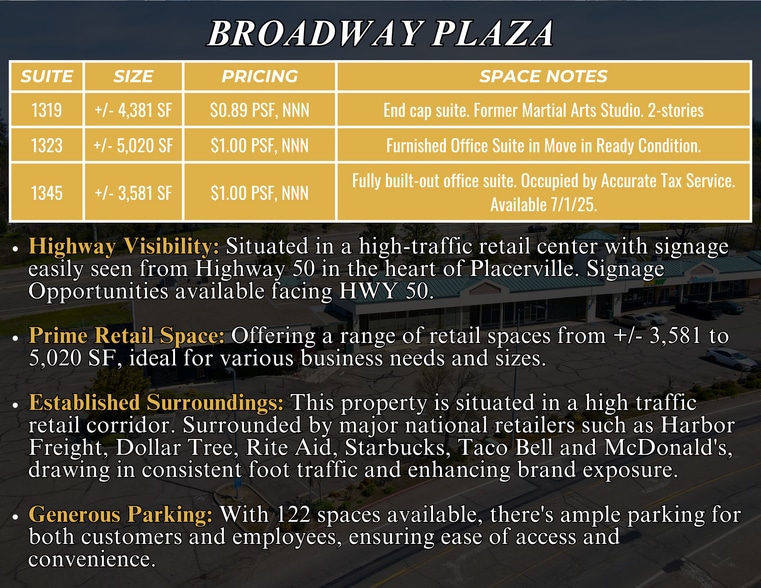 1319-1353 Broadway, Placerville, CA for lease - Building Photo - Image 2 of 11