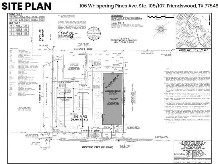 106 Whispering Pines Ave, Friendswood, TX à louer - Plan de site - Image 3 de 3