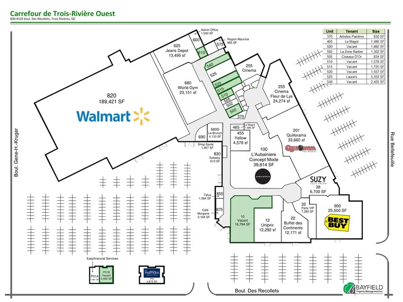 4520 Boul des Recollets, Trois-Rivières, QC à louer - Plan de site - Image 2 de 9