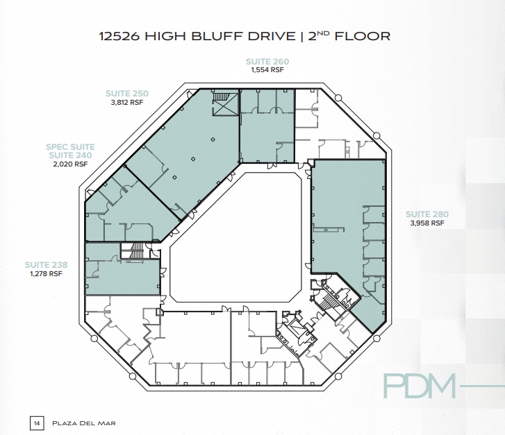 12520 High Bluff Dr, San Diego, CA à louer Plan d’étage- Image 1 de 1