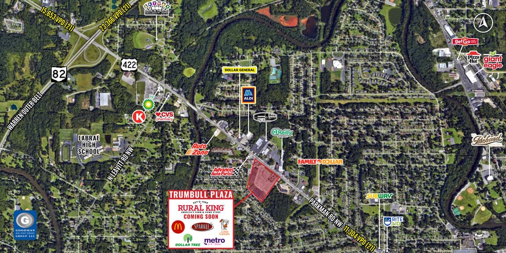 2587 Parkman Rd NW, Warren, OH for lease - Aerial - Image 2 of 3