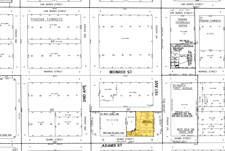 114 W Adams St, Phoenix, AZ for sale - Plat Map - Image 1 of 1