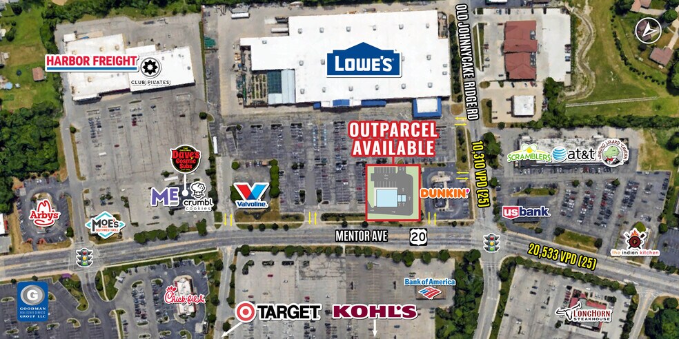 9600 Mentor Ave, Mentor, OH for lease - Aerial - Image 1 of 3