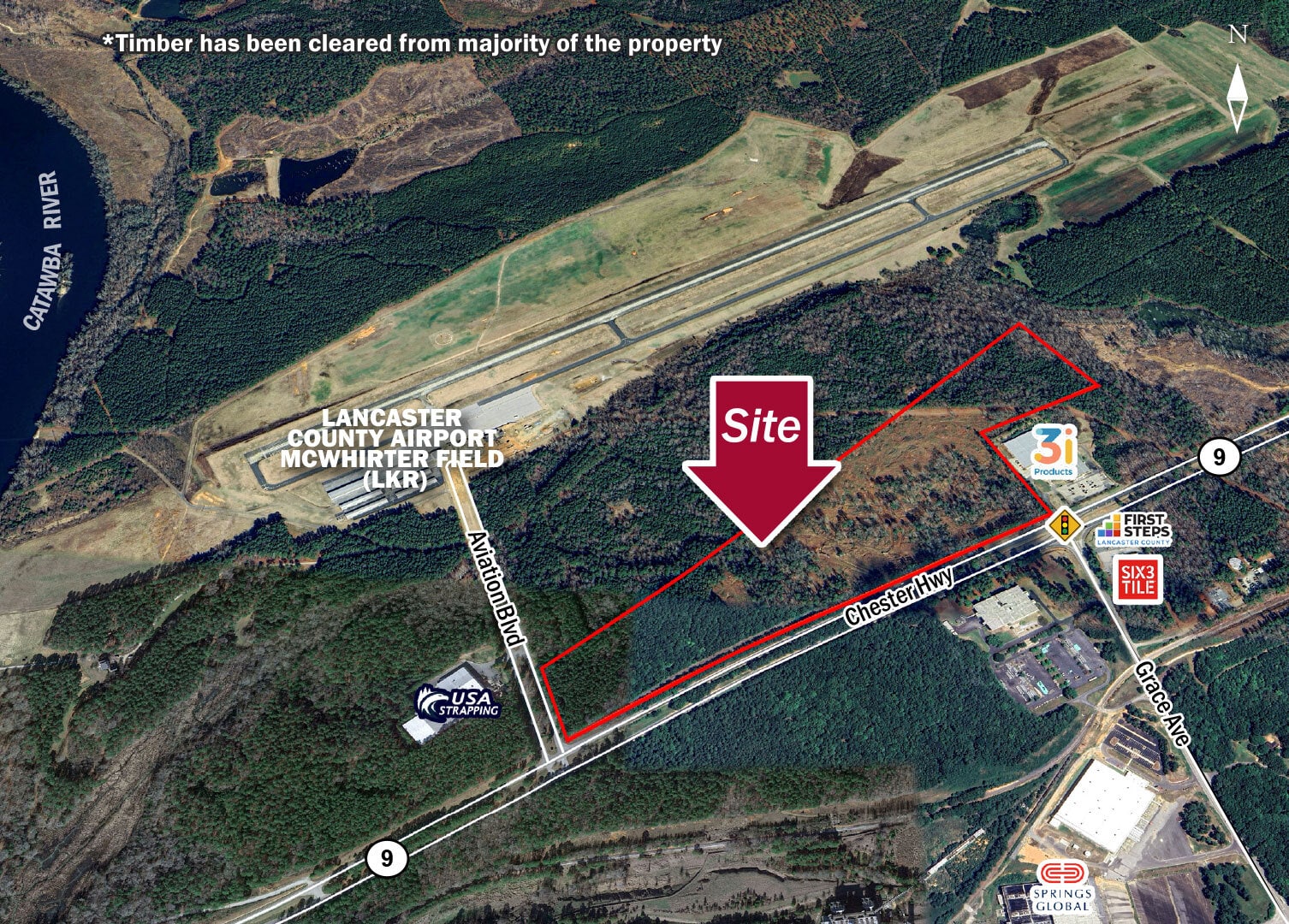 Chester Hwy, Lancaster, SC for sale Aerial- Image 1 of 2