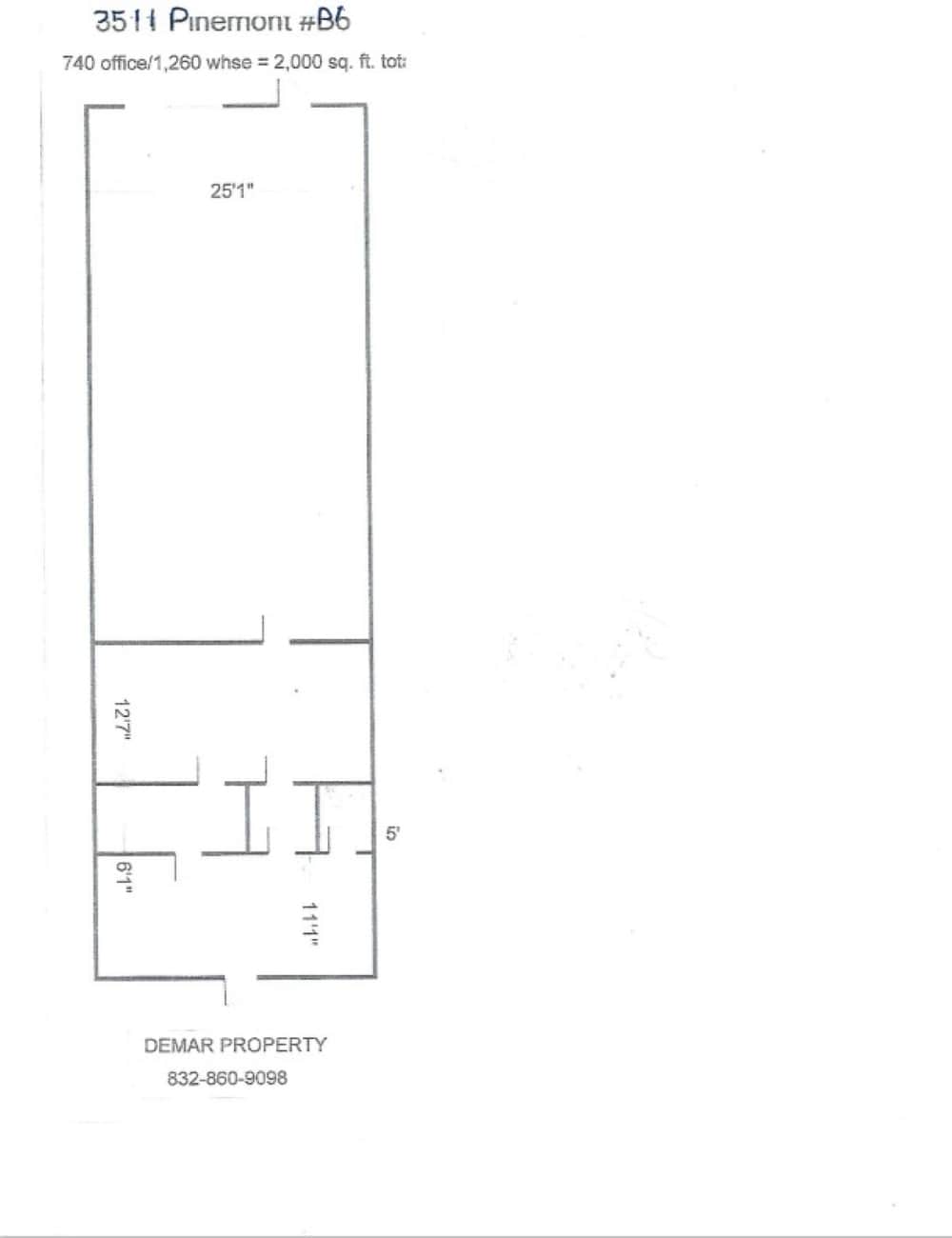 3511 Pinemont Dr, Houston, TX à louer Plan d’étage- Image 1 de 1