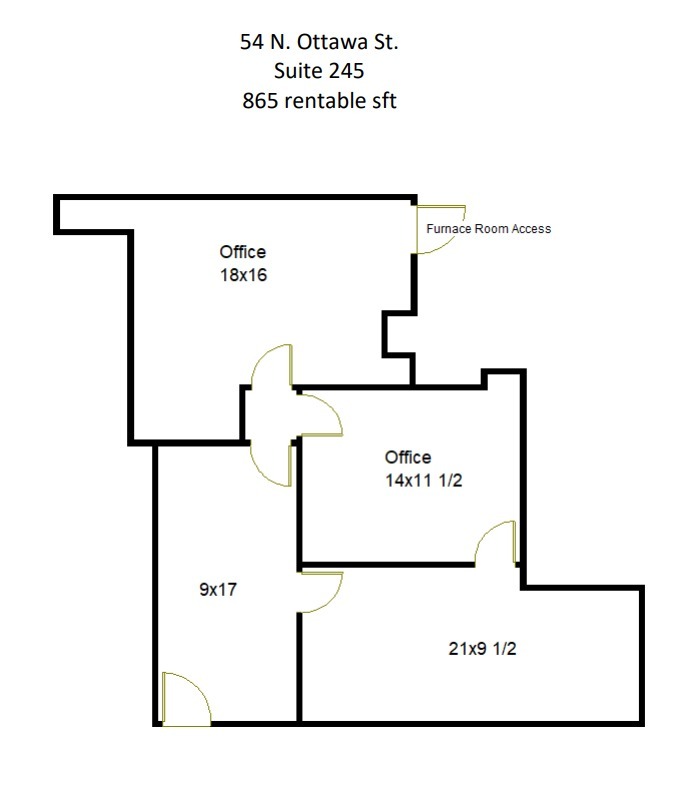 23 W Jefferson St, Joliet, IL for lease Floor Plan- Image 1 of 1