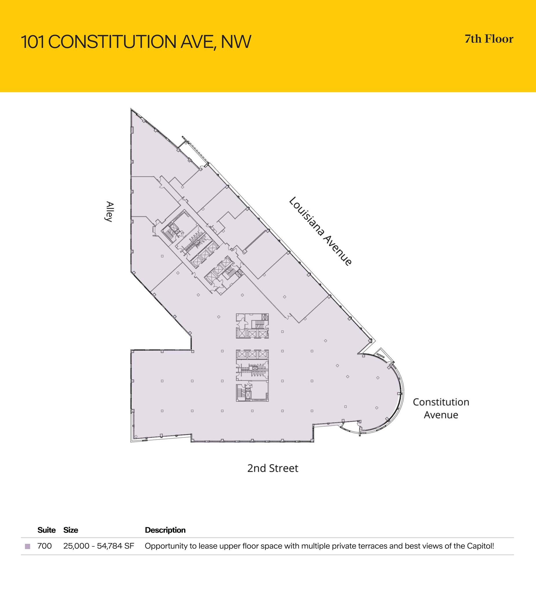 101 Constitution Ave NW, Washington, DC à louer Plan d  tage- Image 1 de 1