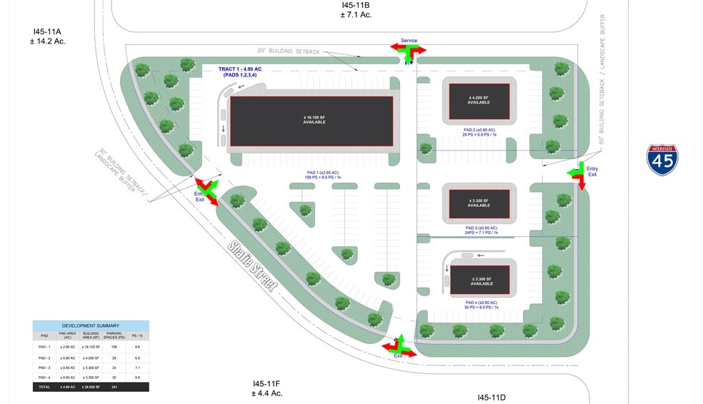 SWC of I-45 & Grand Central Parkway, Conroe, TX for lease - Site Plan - Image 2 of 2