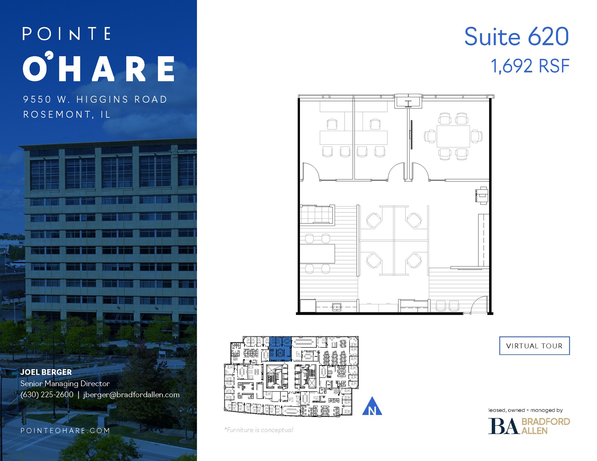 9550 W Higgins Rd, Rosemont, IL for lease Floor Plan- Image 1 of 1