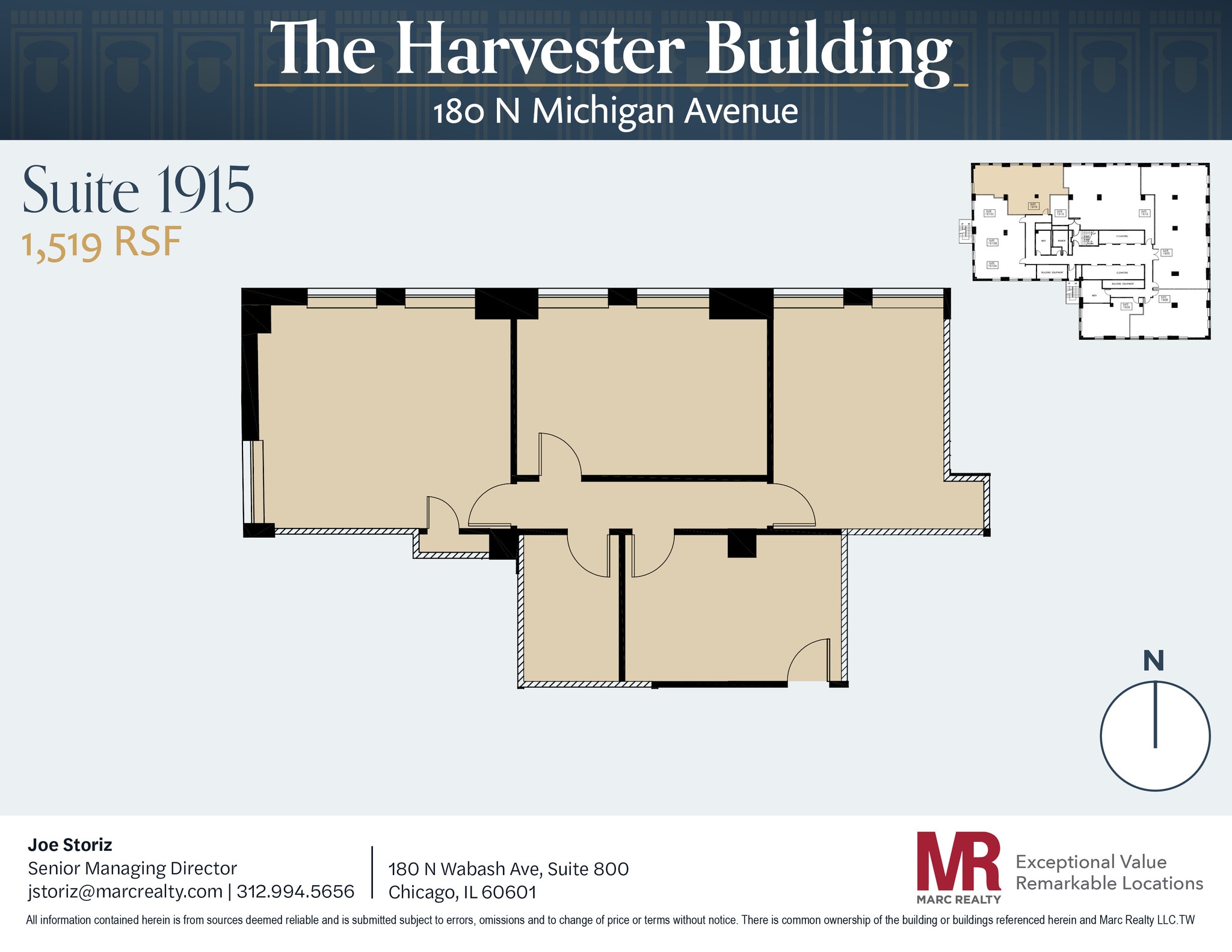 180 N Michigan Ave, Chicago, IL à louer Plan d’étage- Image 1 de 8