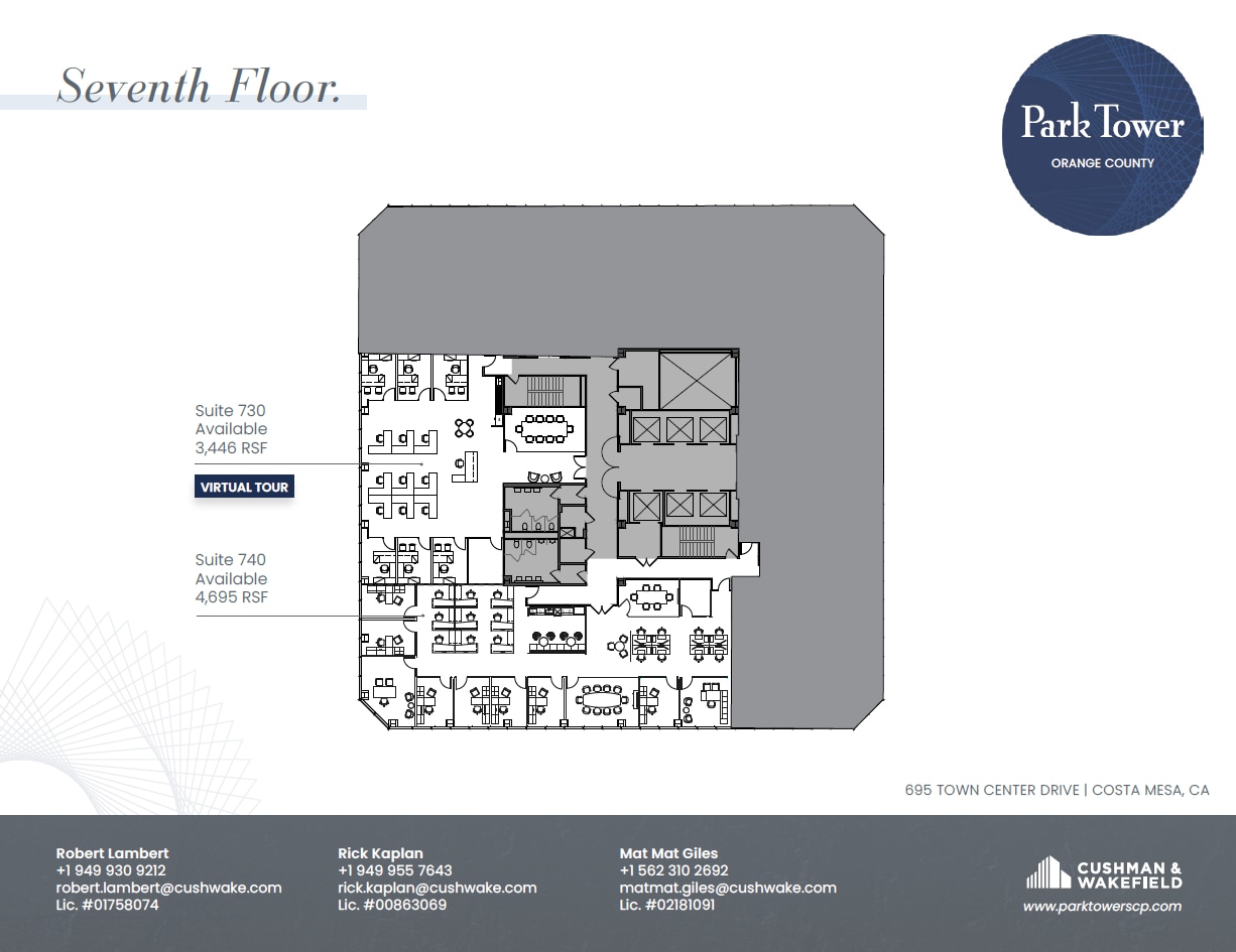 650 Town Center Dr, Costa Mesa, CA à louer Plan d’étage- Image 1 de 1