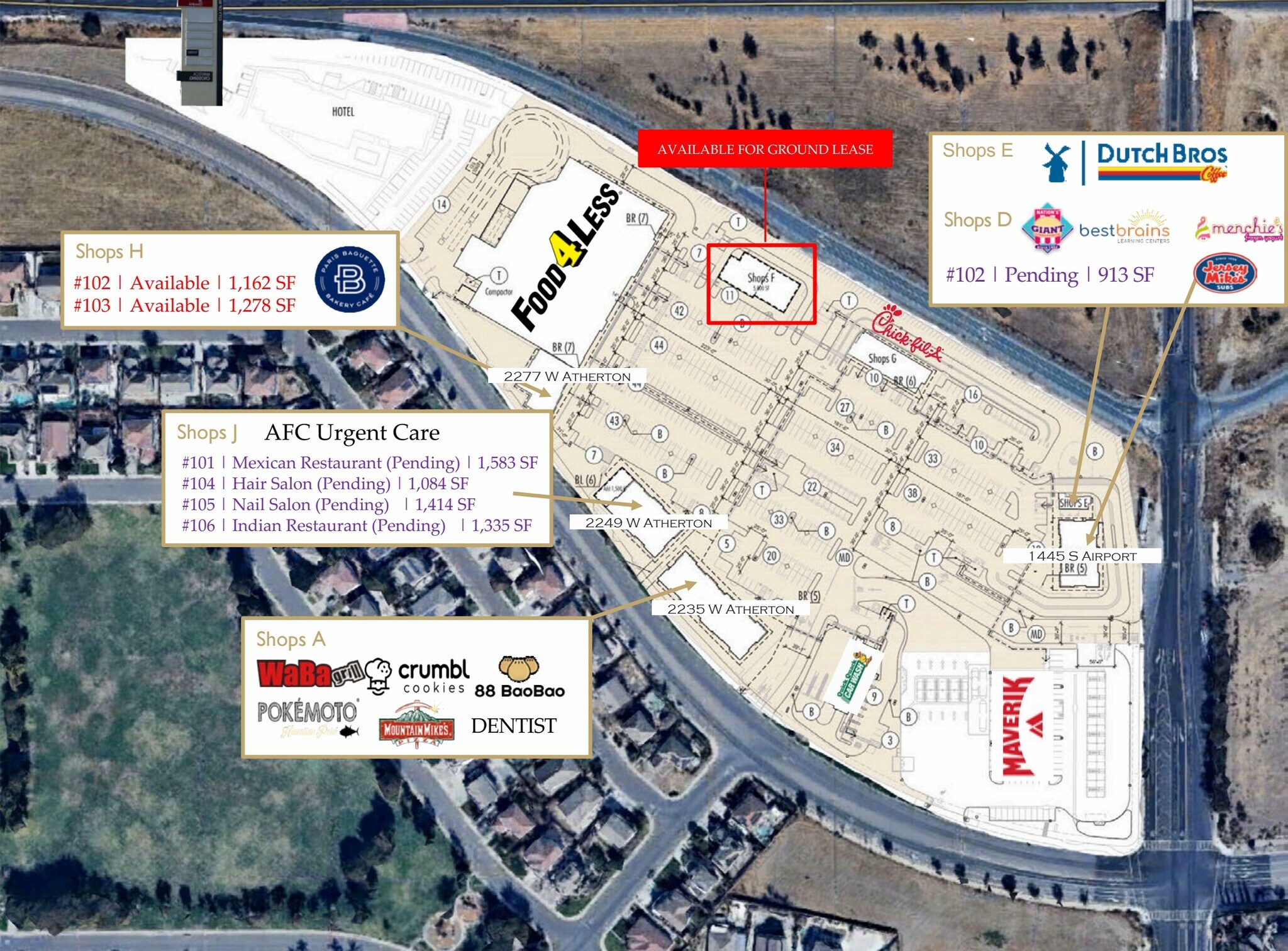 1527 S Airport Way, Manteca, CA à louer Aérien- Image 1 de 11