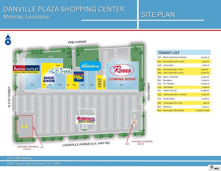 1900-2020 Louisville Ave, Monroe, LA for lease - Site Plan - Image 2 of 4