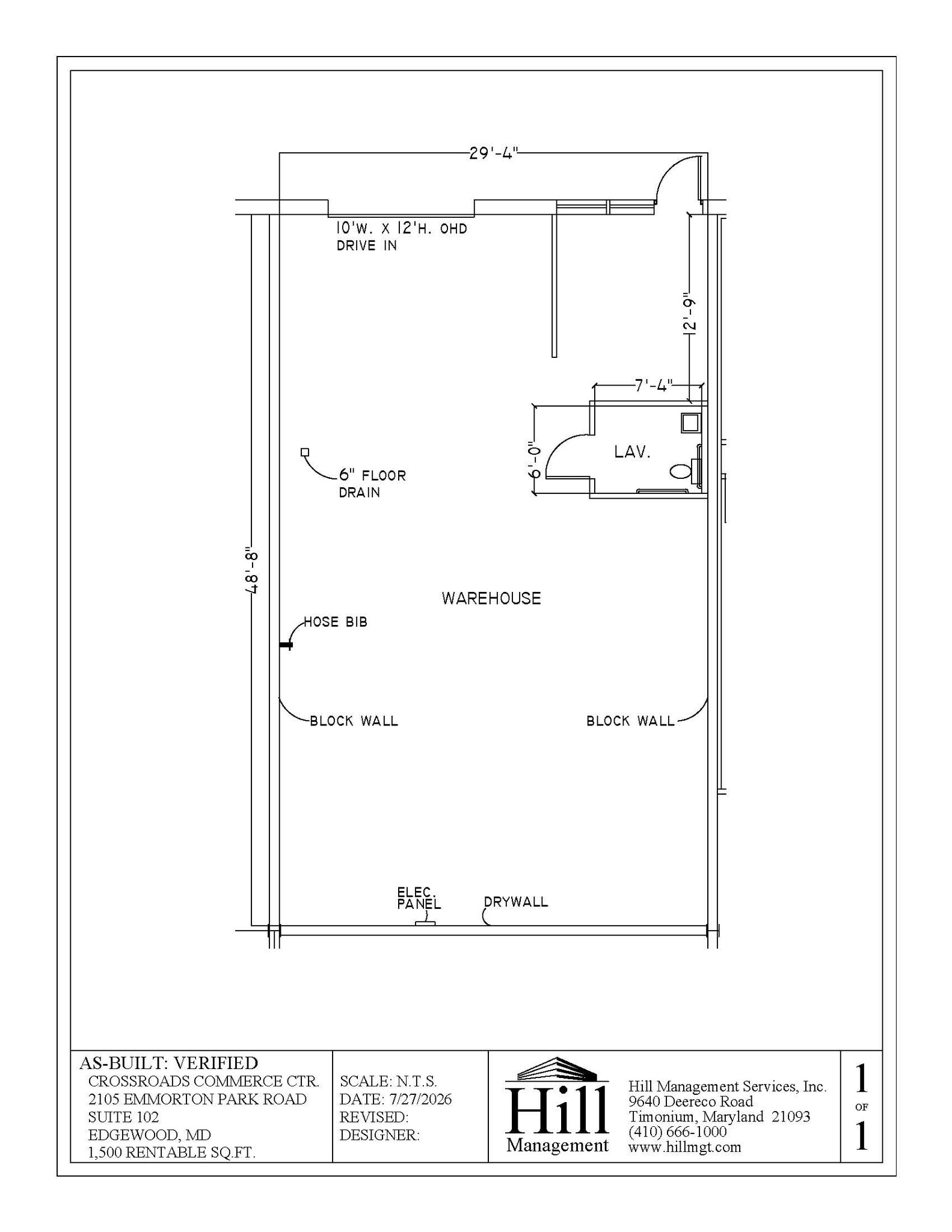 2105 Emmorton Park Rd, Edgewood, MD for lease Floor Plan- Image 1 of 1