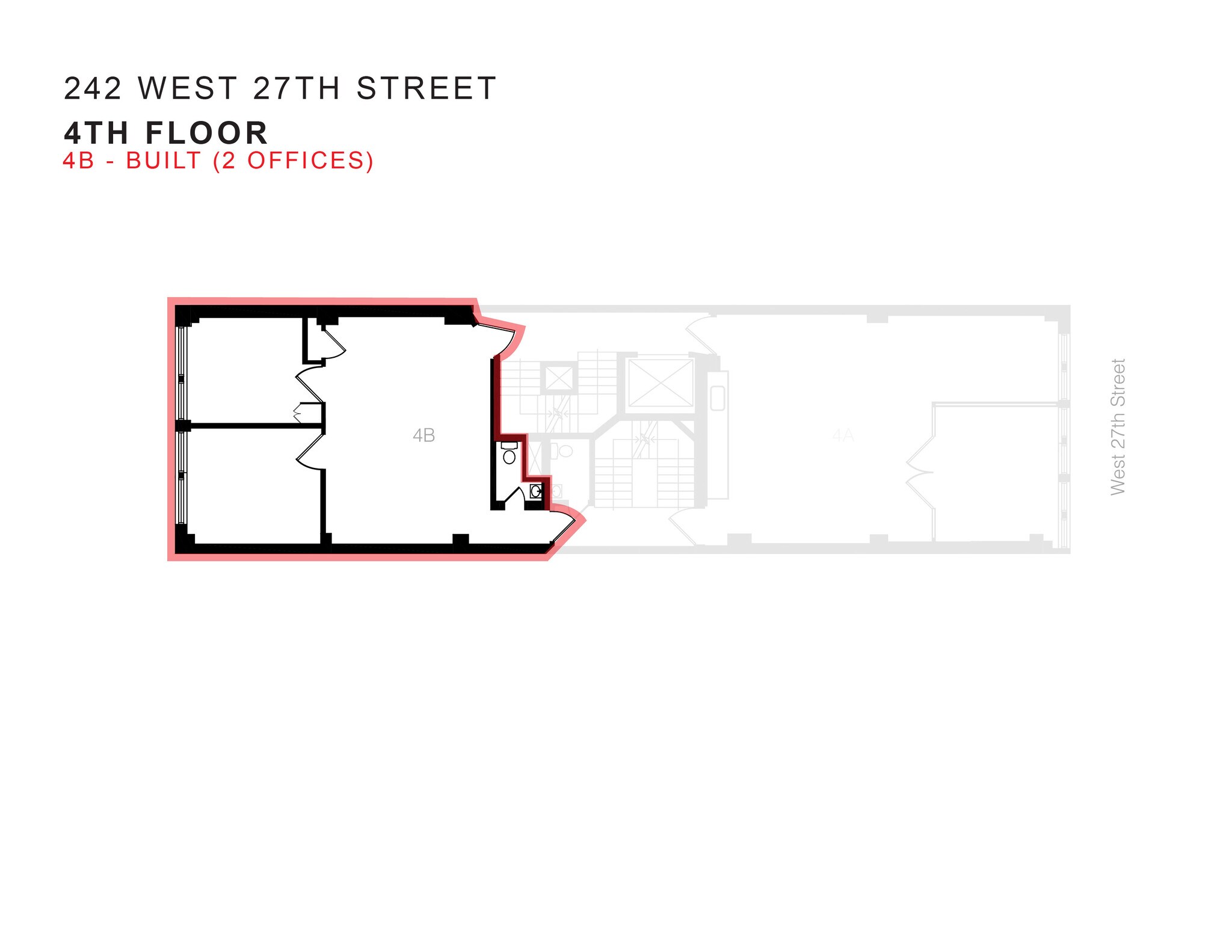 242 W 27th St, New York, NY à louer Plan d’étage- Image 1 de 5