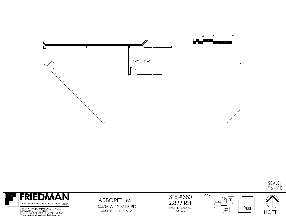 34405 W 12 Mile Rd, Farmington Hills, MI for lease Floor Plan- Image 1 of 2