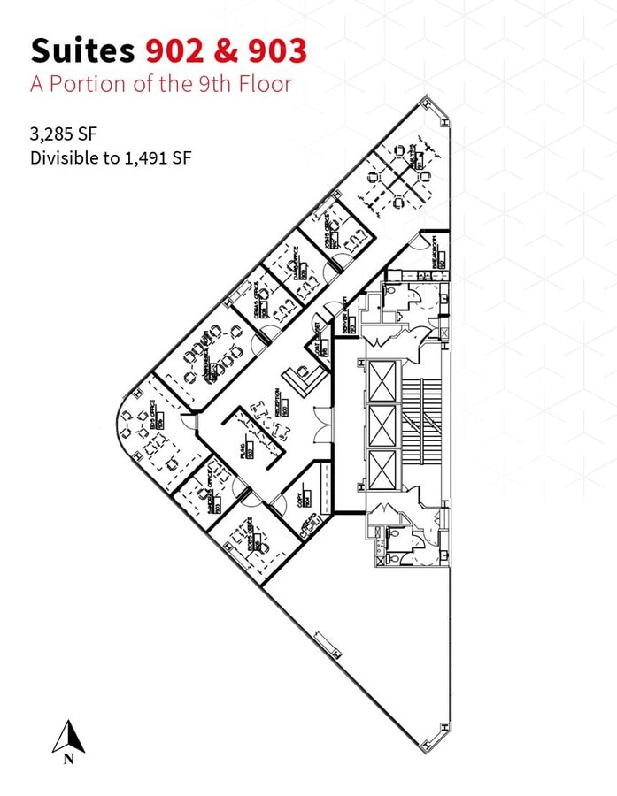 1800 Glenarm Pl, Denver, CO 80202 - Unit 902/903 -  - Floor Plan - Image 1 of 1