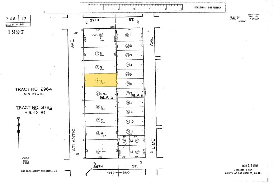 3634-3636 Atlantic Ave, Long Beach, CA à louer - Plan cadastral - Image 2 de 7