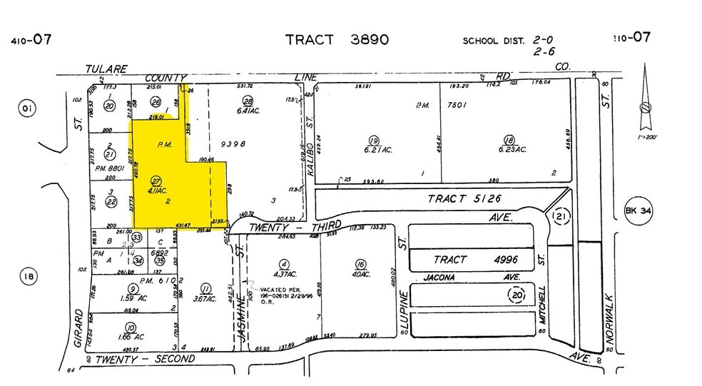 SEQ Girard and County Line Rd, Delano, CA for sale - Plat Map - Image 2 of 2