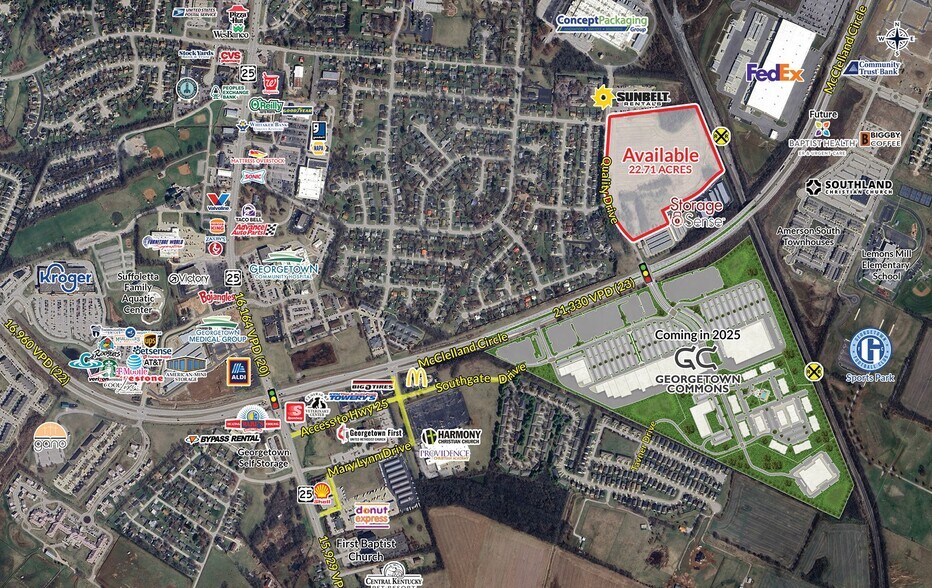 Quality Dr & McClelland Cir, Georgetown, KY for lease - Aerial - Image 1 of 3