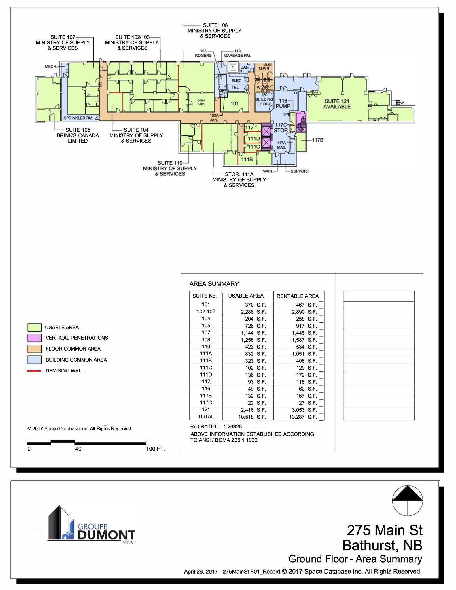 275 Main St, Bathurst, NB à louer Plan de site- Image 1 de 2