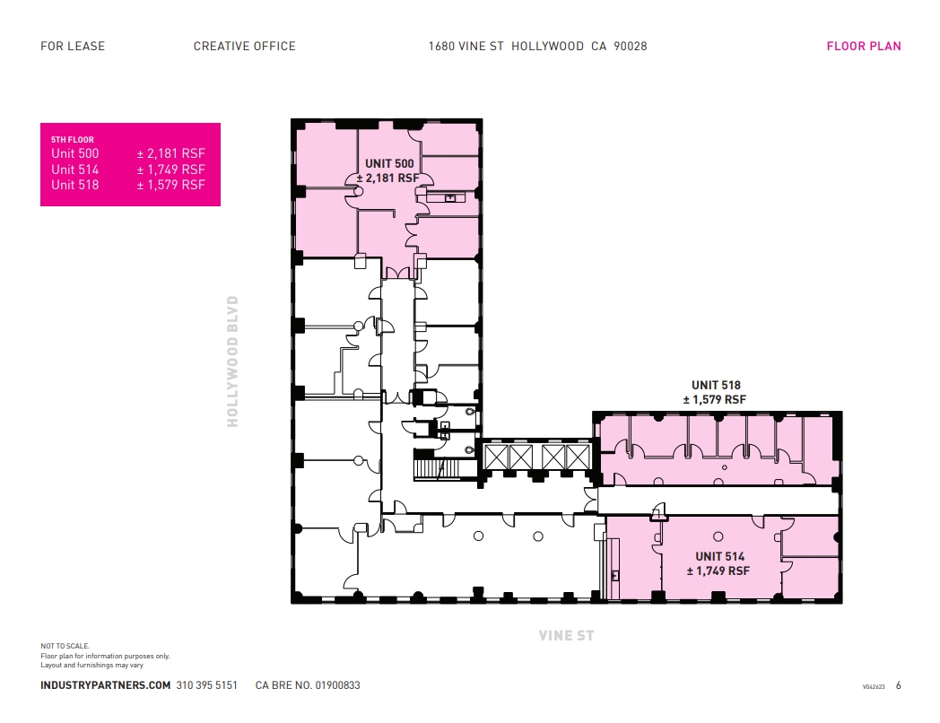 1680 N Vine St, Hollywood, CA for lease Floor Plan- Image 1 of 1