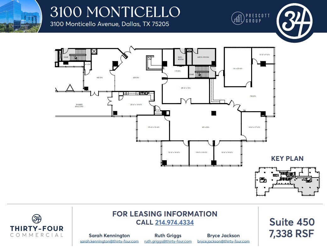 3100 Monticello Ave, Dallas, TX à louer Plan d’étage- Image 1 de 1