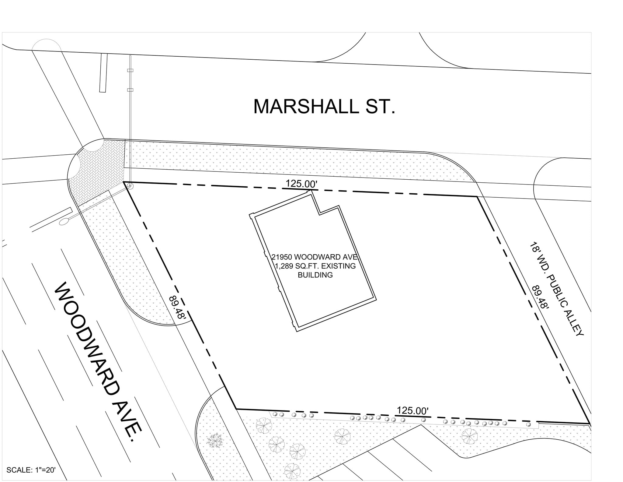 21950 Woodward Ave, Ferndale, MI for lease Site Plan- Image 1 of 5