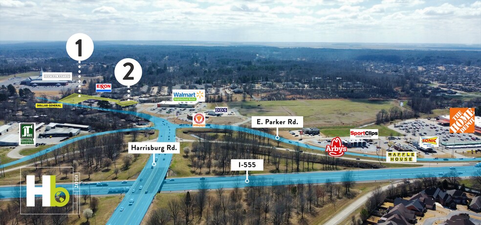 3513 Harrisburg Rd, Jonesboro, AR à vendre - Aérien - Image 2 de 2