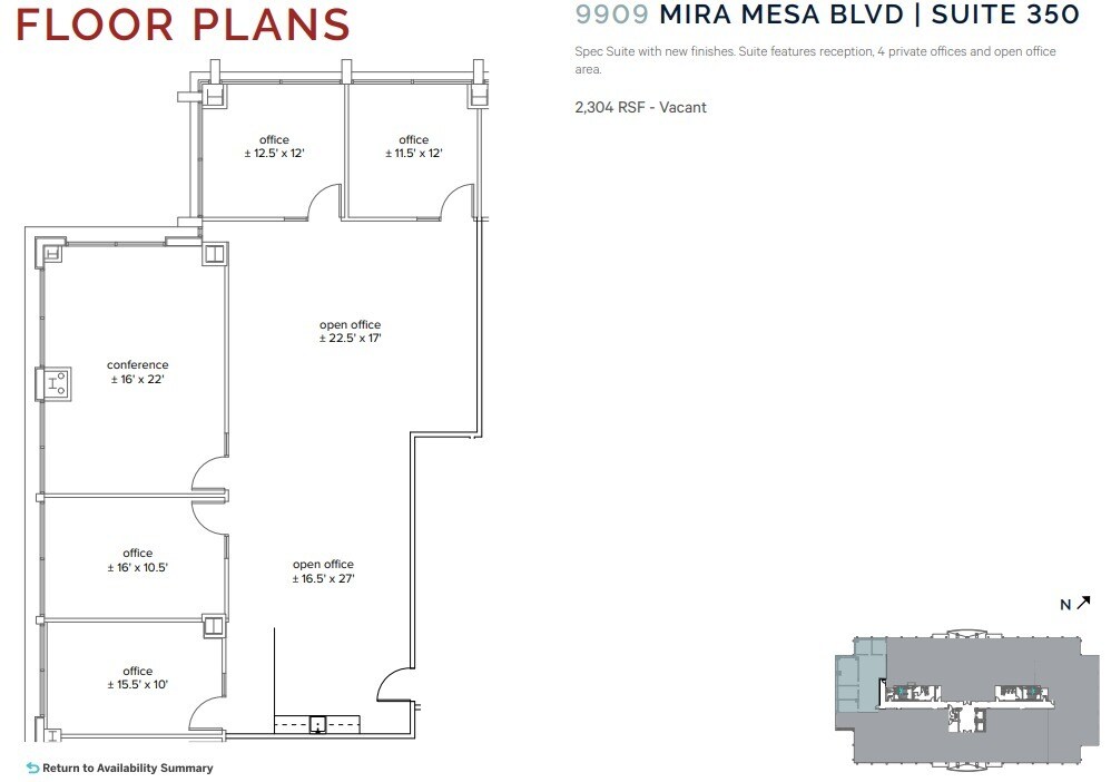 9909 Mira Mesa Blvd, San Diego, CA for lease Floor Plan- Image 1 of 1