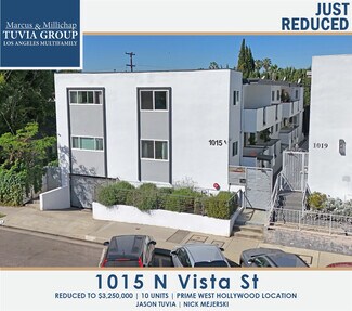 Plus de détails pour 1015 N Vista St, West Hollywood, CA - Multi-résidentiel à vendre