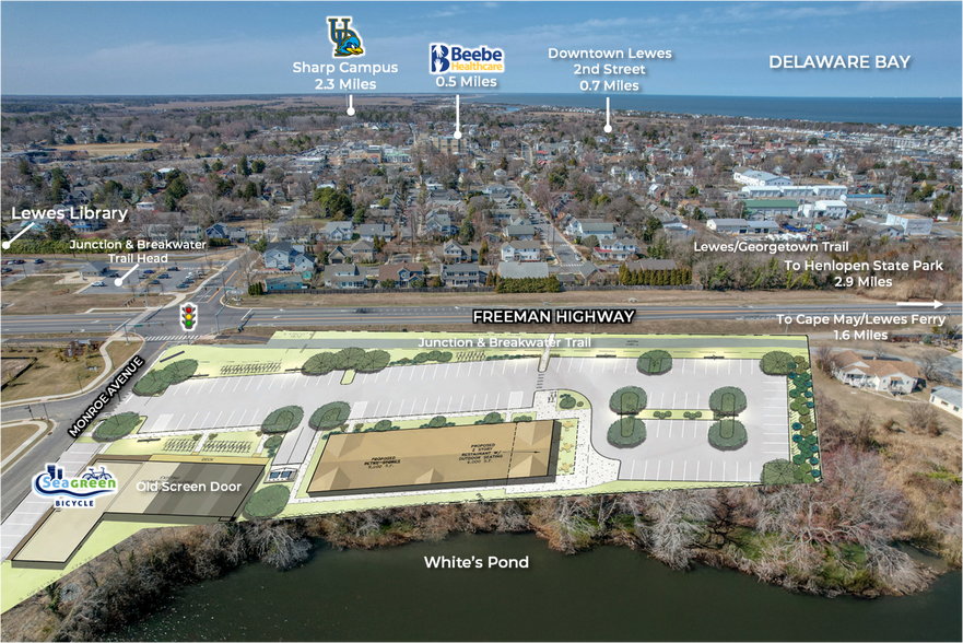 209 Monroe Ave, Lewes, DE à vendre - Aérien - Image 2 de 6