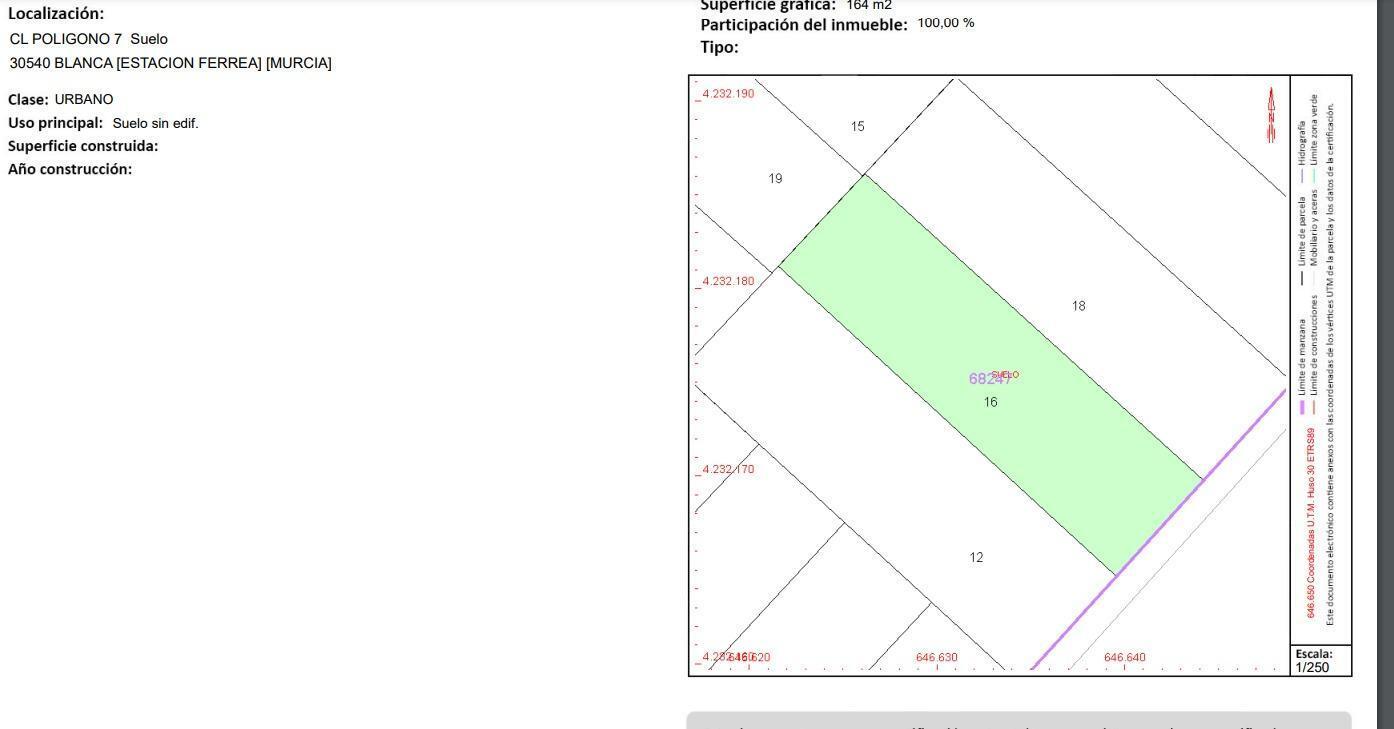 Terrain dans Blanca, Murcia à vendre Plan de site- Image 1 de 3