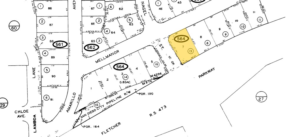 8605 Mellmanor Dr, La Mesa, CA à vendre - Plan cadastral - Image 1 de 1