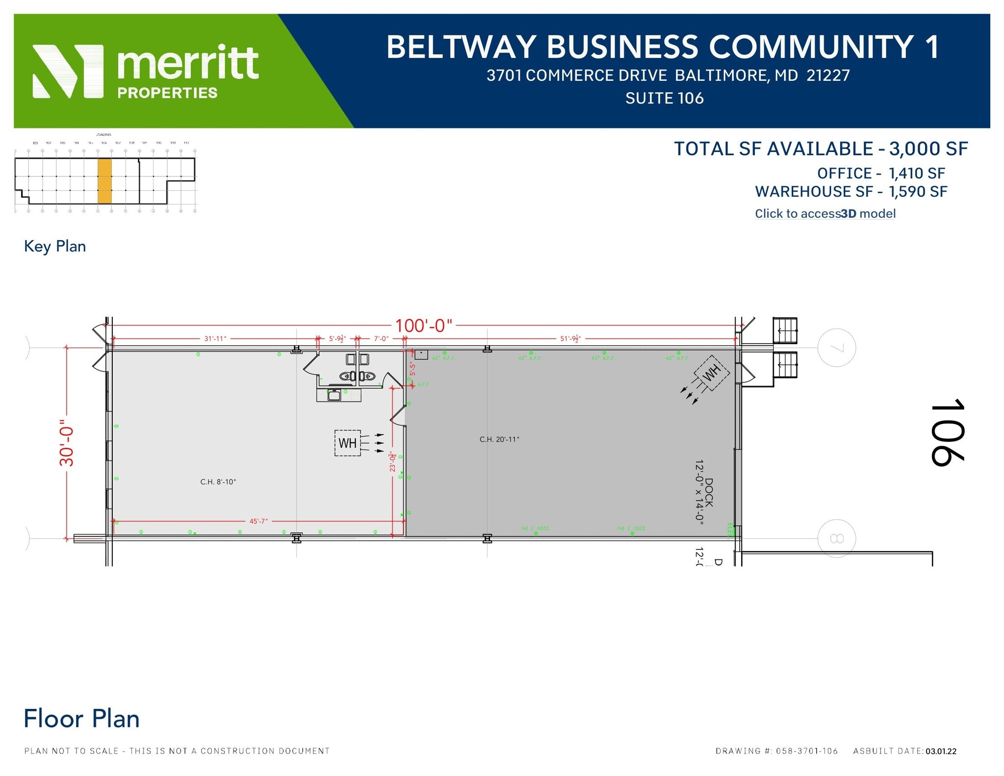3700 Commerce Dr, Baltimore, MD à louer Plan d’étage- Image 1 de 1