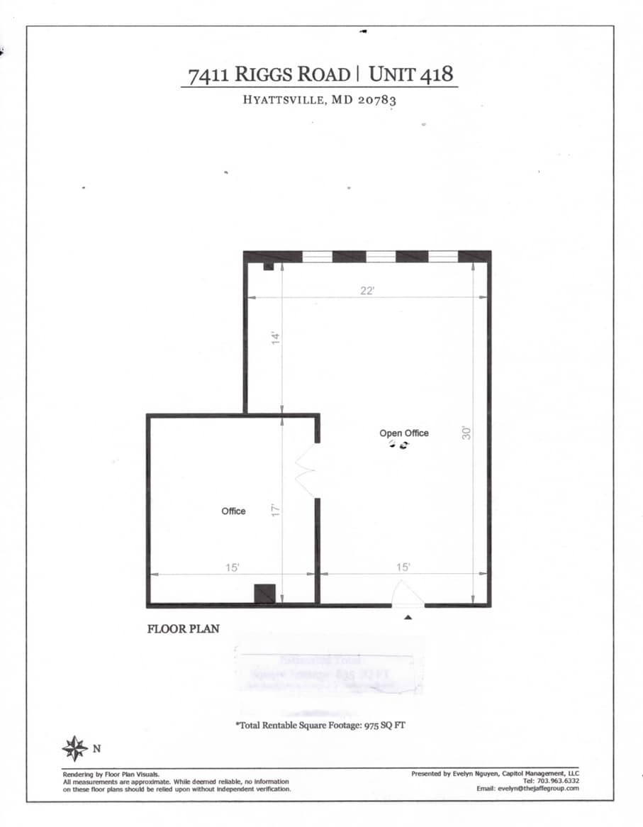 7411 Riggs Rd, Adelphi, MD à louer Plan d’étage- Image 1 de 1
