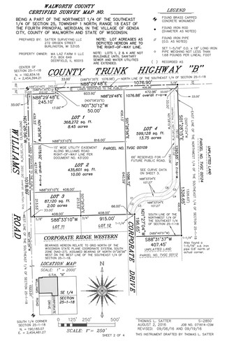 Plus de détails pour SE Williams Rd & County Highway B, Genoa City, WI - Terrain à vendre