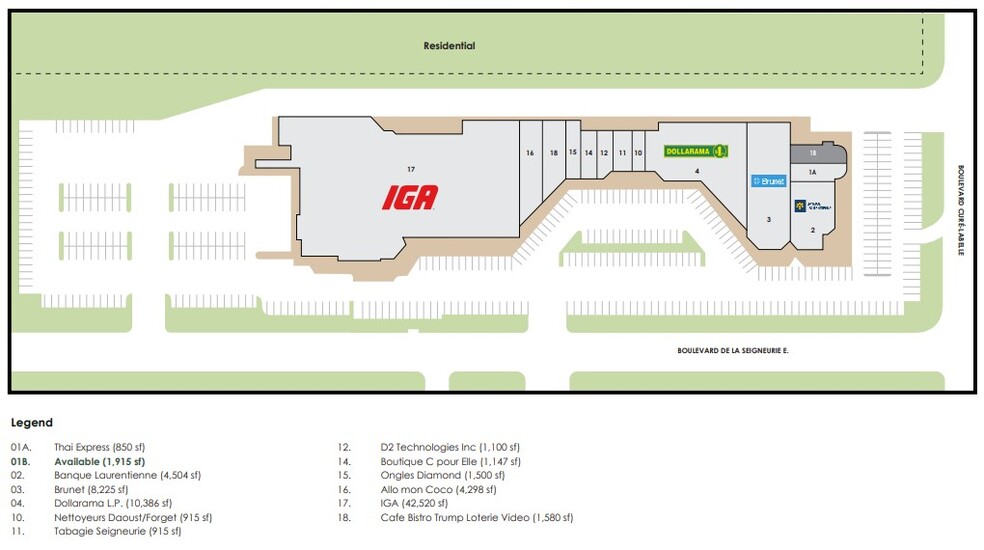 9 Boul De La Seigneurie E, Blainville, QC à louer - Plan de site - Image 2 de 2